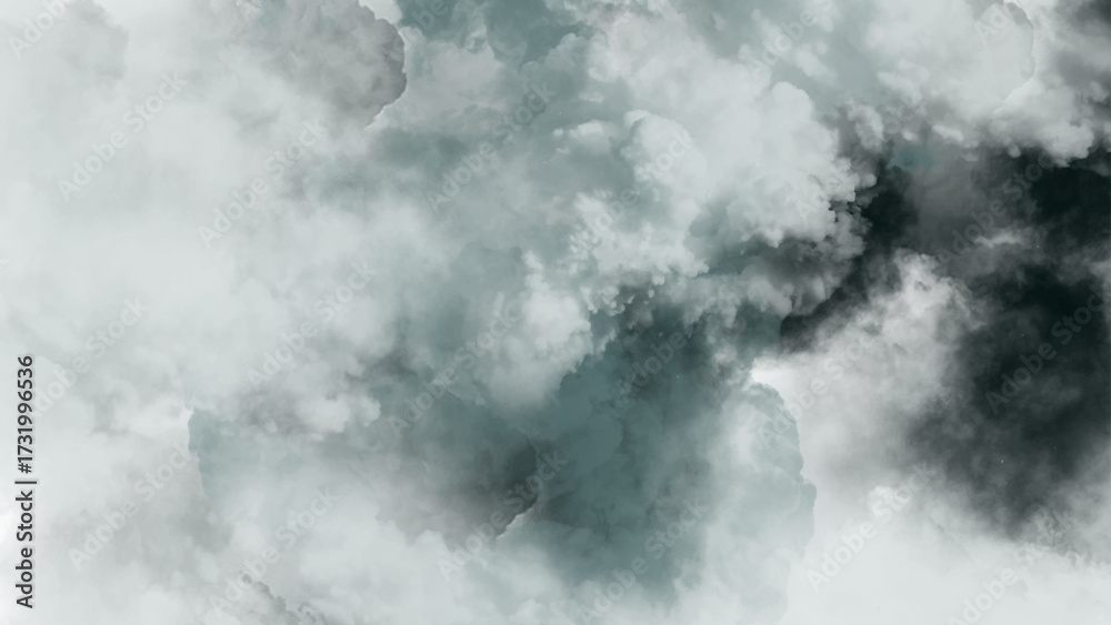 Fototapeta premium Fluffy white and dark gray cloud pattern, perfect for overlays or design backdrops.