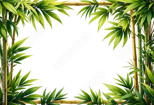 Tropical Bamboo Frame Border for Invitations and Posters – Transparent PNG