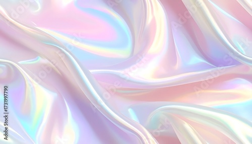 Wallpaper Mural Iridescent Silk Fabric Abstract Background with Pastel Rainbow Colors Luxurious Flowing Drapes for Beauty and Fashion Concepts Torontodigital.ca