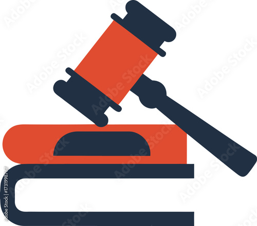 illustration of a red and blue hammer