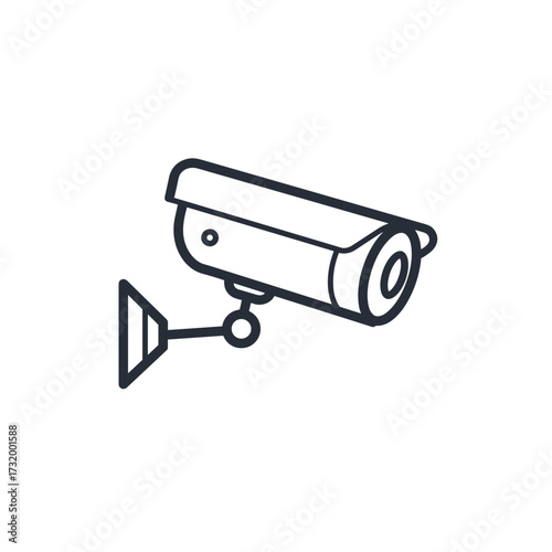 Surveillance camera icon in minimalistic style on white background  