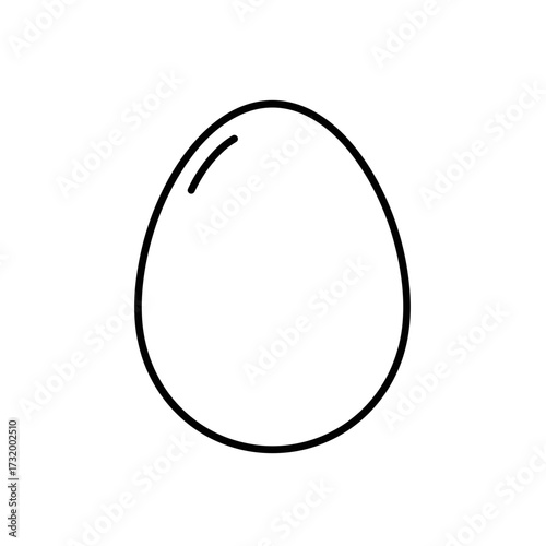 Outline of a single egg in minimalist design  