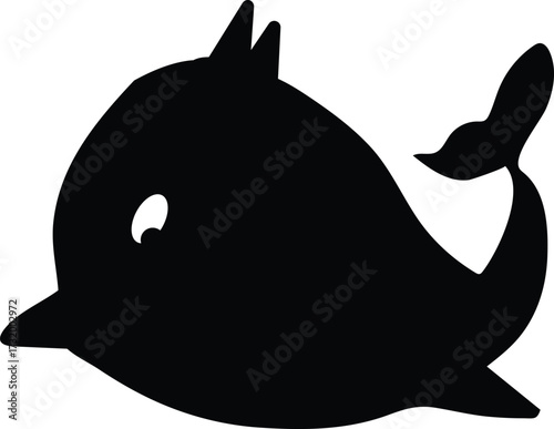 Cute Cartoon Dolphin Silhouette