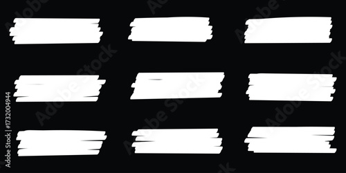Set of hand drawn marker line vector illustration design element, grunge strokes, doodle lines underline scribble	