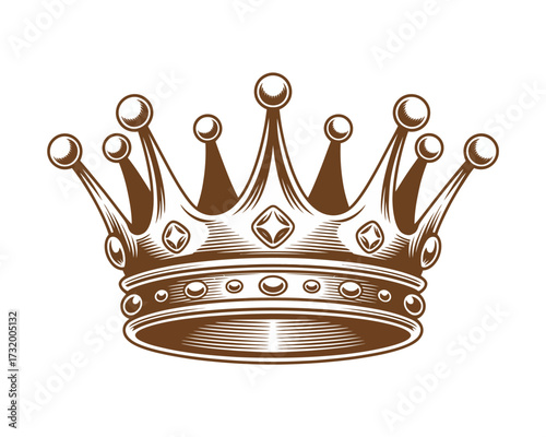 Ornate Royal Crown Illustration with Intricate Details Majesty Symbol Decorative Design and Regal Embellishments for Graphic Projects