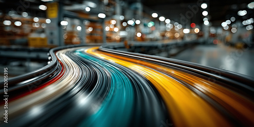 Flowing Lines of Light in a Modern Factory