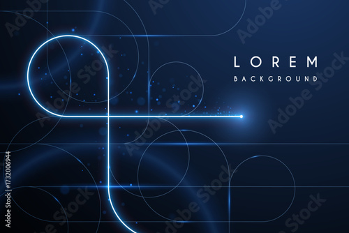 Abstract geometric lines on dark blue background