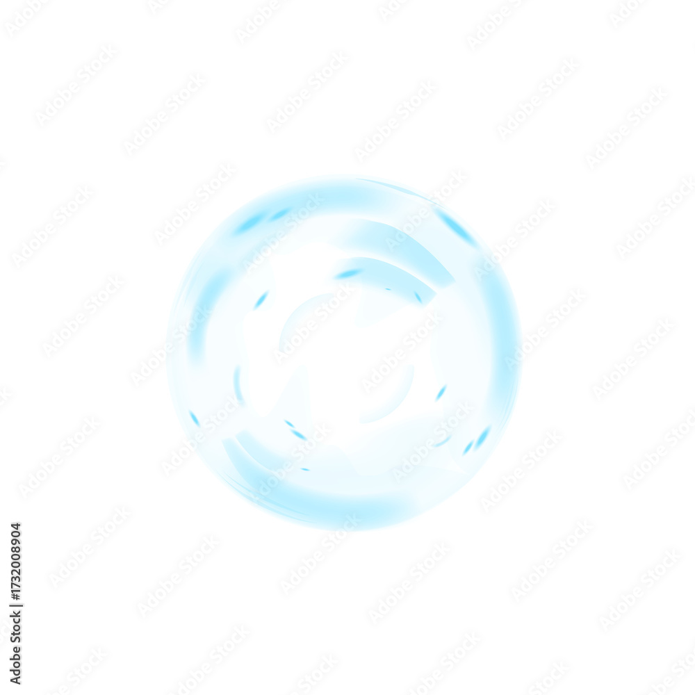 Fototapeta premium Blue soap bubbles, liquid sphere, foam freshness, underwater floating, vibrant dew, abstract shine, washing concept.