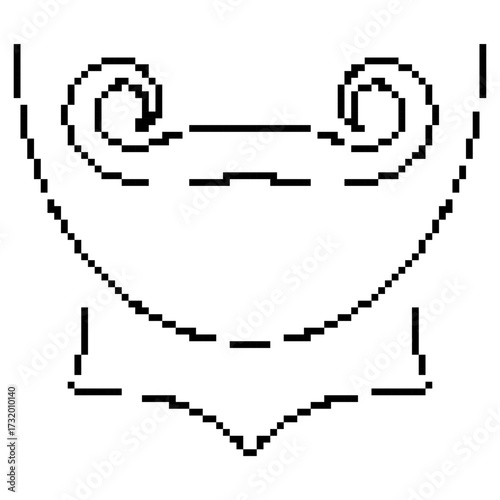 mustache pixel icon, 8-bit. Isolated vector illustration.