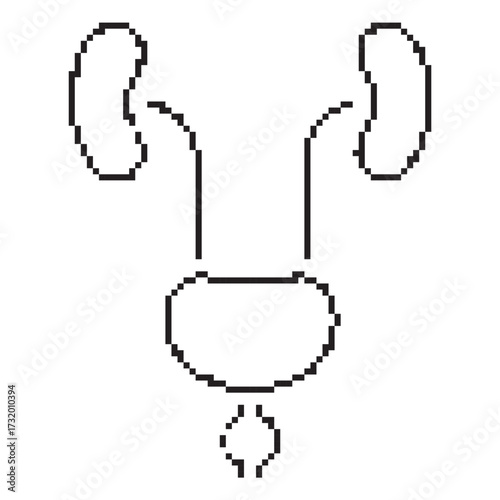 prostatitis pixel icon, 8-bit. Isolated vector illustration.
