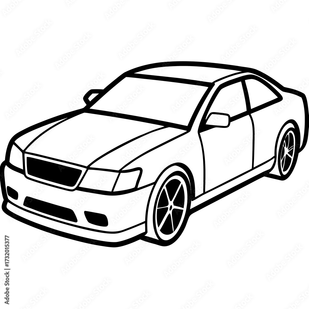 Fototapeta premium black car isolated on white