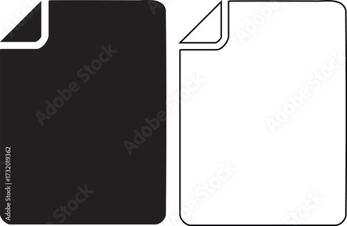 Hand made Black and white document icons simple flat vector design isolated on white background for web and print