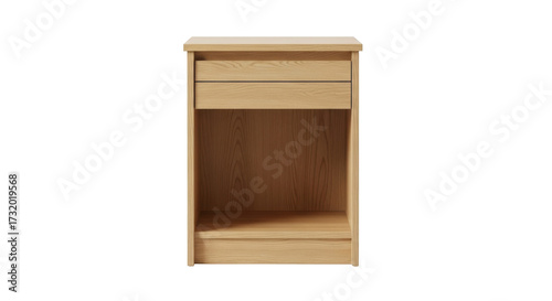 Foto Isolated wooden nightstand with a drawer and open storage area for bedroom or li