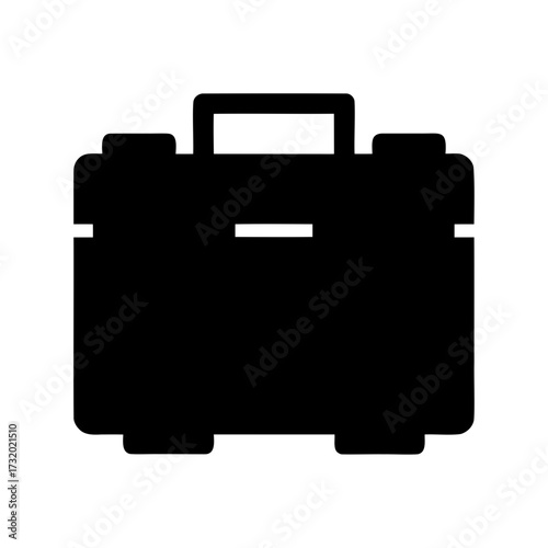Black and white illustration of a first aid kit with a cross