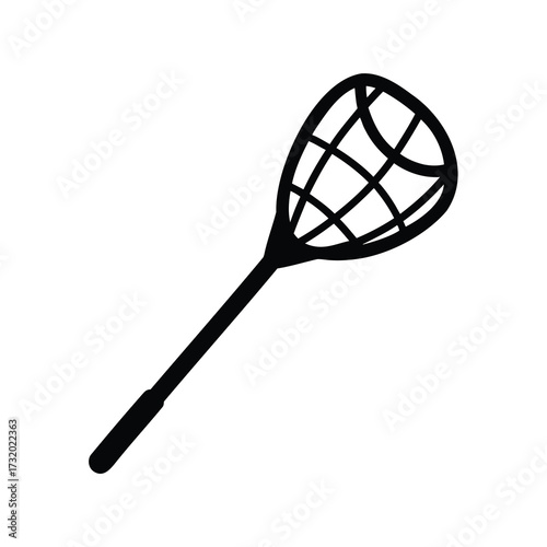 Illustration of a lacrosse stick on a white background for design