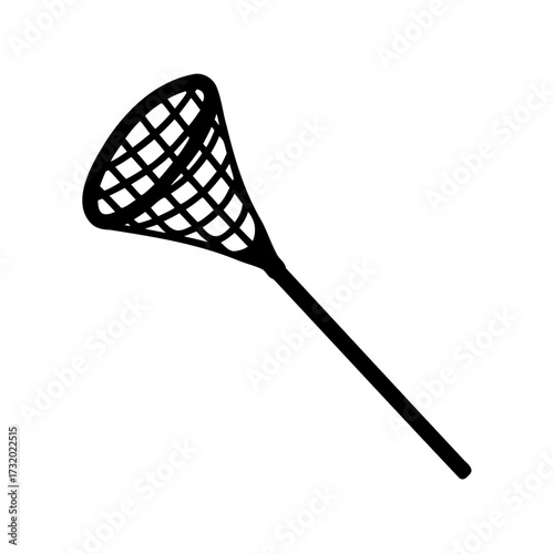 Illustration of a lacrosse stick on a white background for design