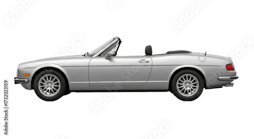 Canvastavla Isolated silver convertible sports car against a plain backdrop offering sleek d