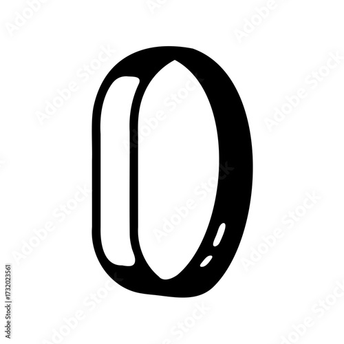 Smartwatch silhouette icon isolated on white- Minimal black silhouette icon of a modern smartwatch with rectangular screen and strap, isolated on white background for design use