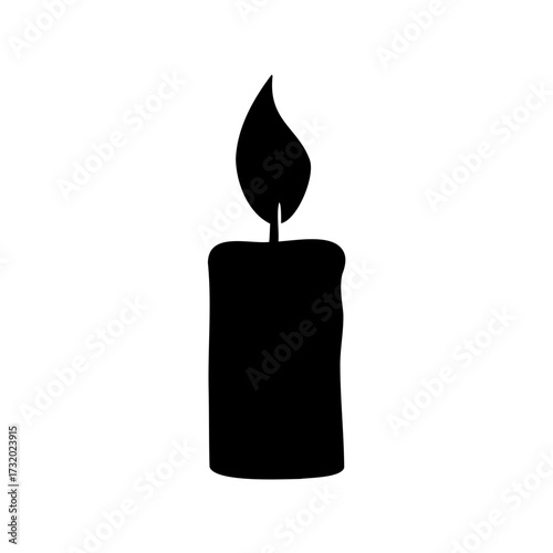 Black and White Candle Illustration Illuminating a Simple yet Elegant Design