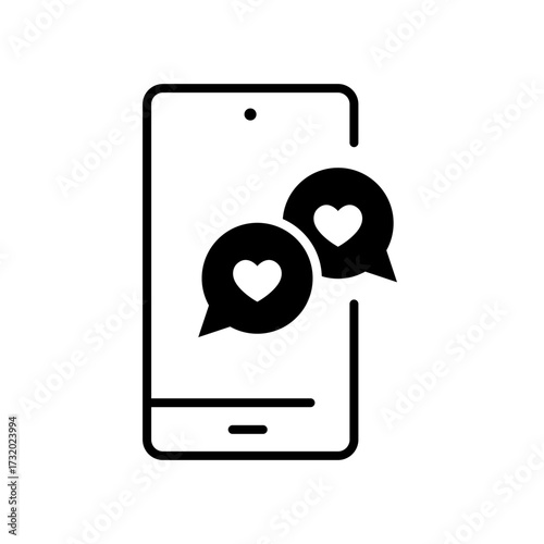 Phone and Speech Bubble with Heart icon