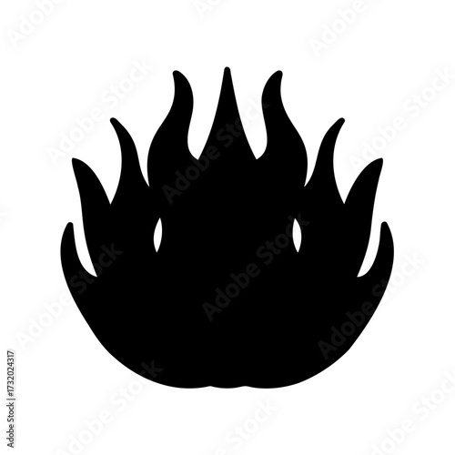 Stylized silhouette of a burning bush with abstract flame like features