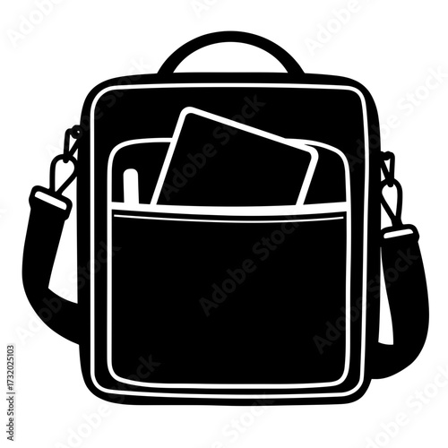Laptop bag with compartments, portable storage and organization concept
