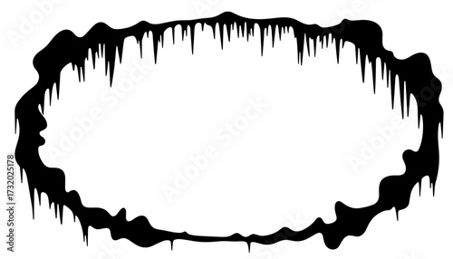 Dripping black ink border, abstract artistic frame for graphic design