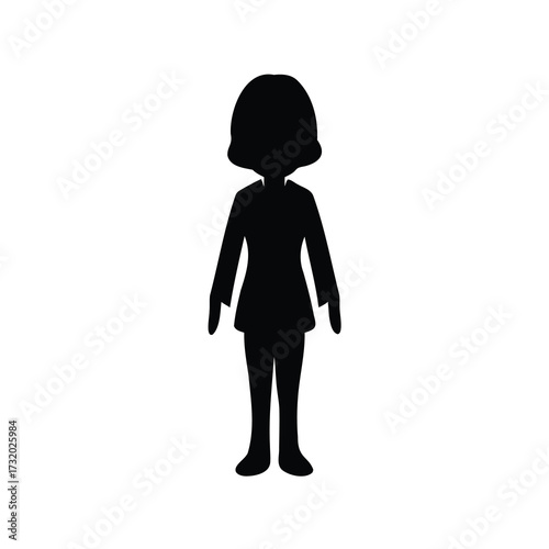 Silhouette of a person standing in a relaxed pose with long sleeves