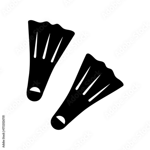 A pair of black swim fins, ready for water sports and recreation