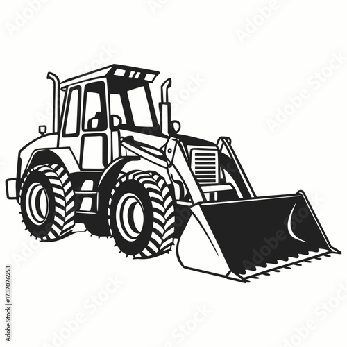 bulldozer isolated on white
