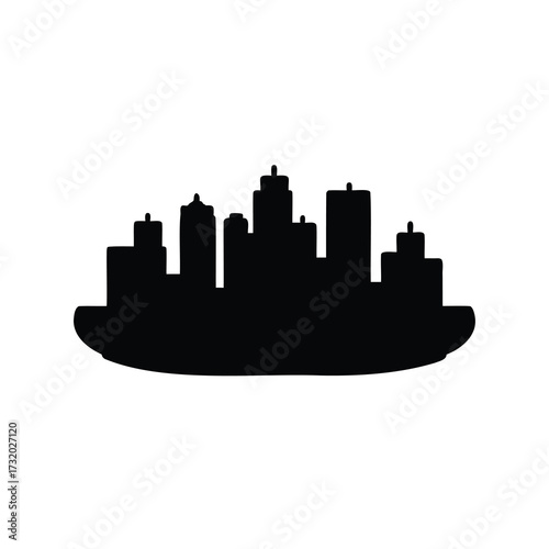 Cityscape silhouette with river, capturing the iconic urban skyline and architecture