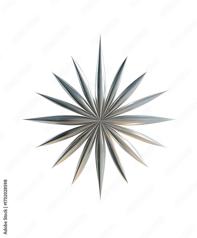 Fototapeta premium Shining Star: A radiant, metallic star gleams with precision, exuding a contemporary sense of sophistication and brilliance.