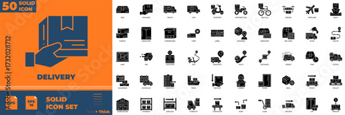 Delivery Solid Icon Set