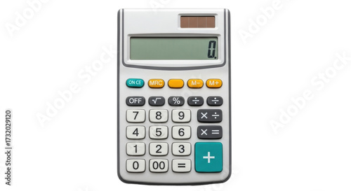Tableau sur toile Isolated calculator with solar panel for mathematics, engineering, finance, and