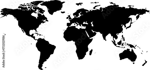 vector abstract world map isolated on white background. graphic design of simple stylized world map
