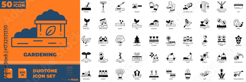 Gardening Duotone Icon Set
