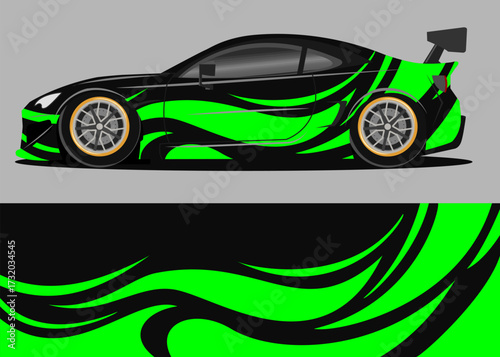 car wrap design with abstract geometry theme