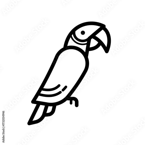 Exotic macaw parrot bird - vector icon
