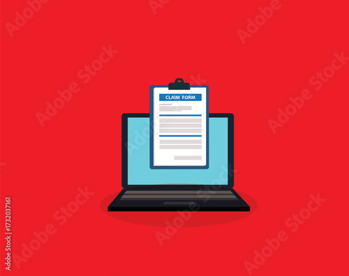 Claim form. Online claim form. Vector illustration
