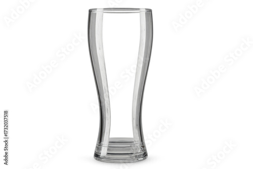 Empty transparent beer glass for serving beverages