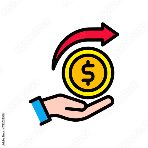 Expense lineal color icon