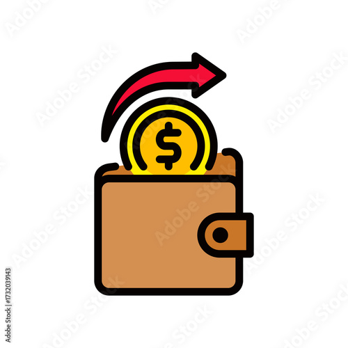 Spending lineal color icon