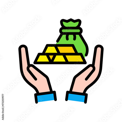 Wealth lineal color icon