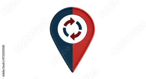 Free Download Isolated location pin marker symbol shows recycling arrows pointing toward resource renewal - GFXLoad