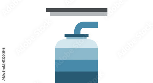 Stylized Dispenser Bottle Concept with Layered Blue Liquid Inside