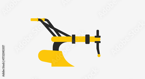 Stylized illustration of a vintage plow equipment for soil cultivation