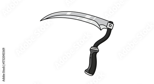 Stylized silver blade with handle suitable for fantasy and role playing games