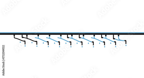 Efficient irrigation system diagram for agriculture and water conservation