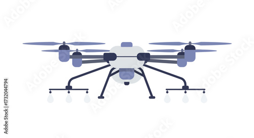 Isolated agricultural drone spraying liquid, innovative farming technology