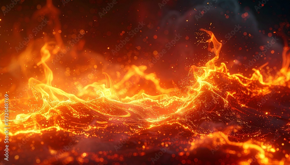 custom made wallpaper toronto digitalDynamic abstract fiery waves of molten energy creating a vibrant and intense background of glowing particles and swirling heat, perfect for digital designs